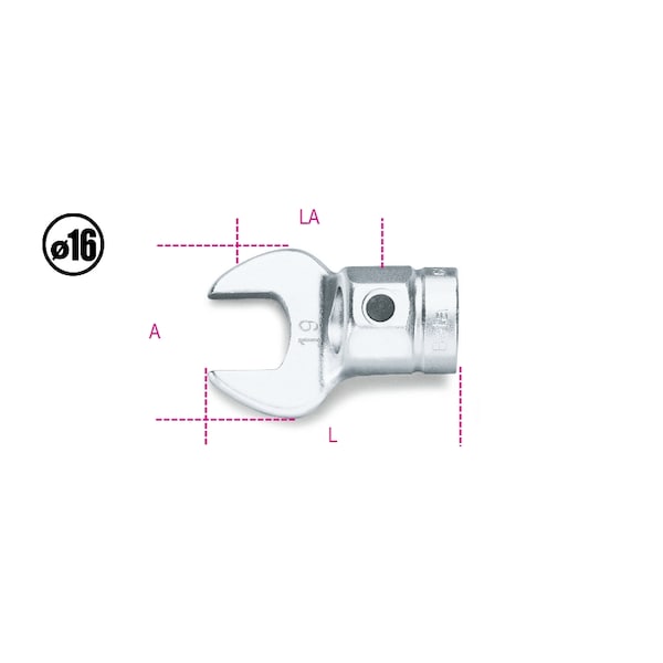 Beta Tools Open Jaw Wrench for Torque Bar, 15mm 6420015